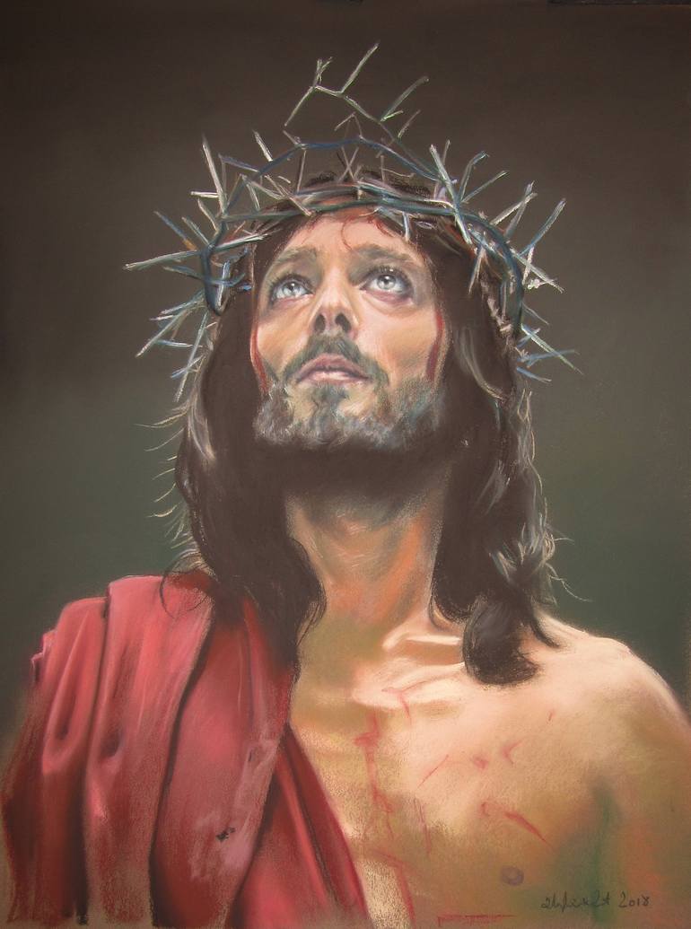 Jesus in crown of thorns A4 posters