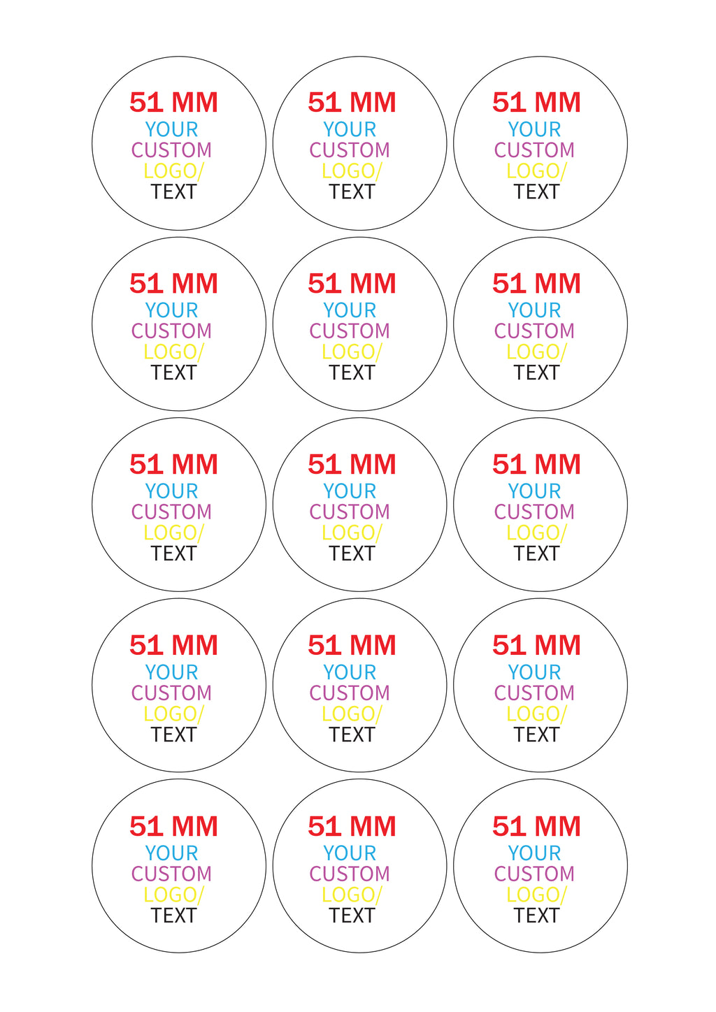 Circle shape Stickers A4  sheets.