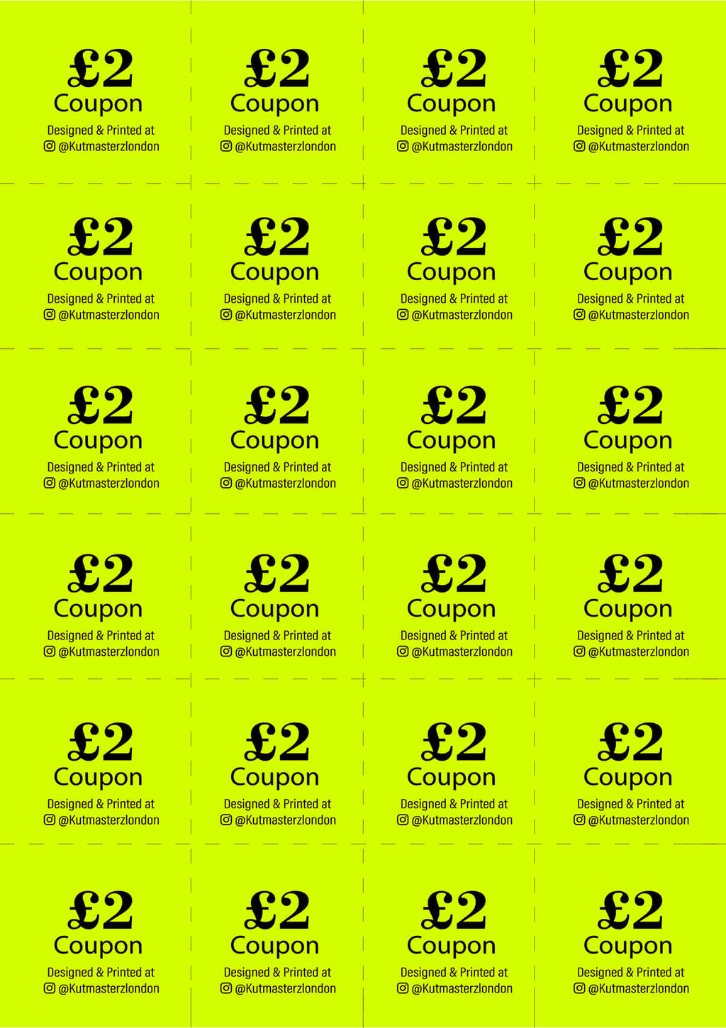Small food & drinks Coupons customizable Neon print