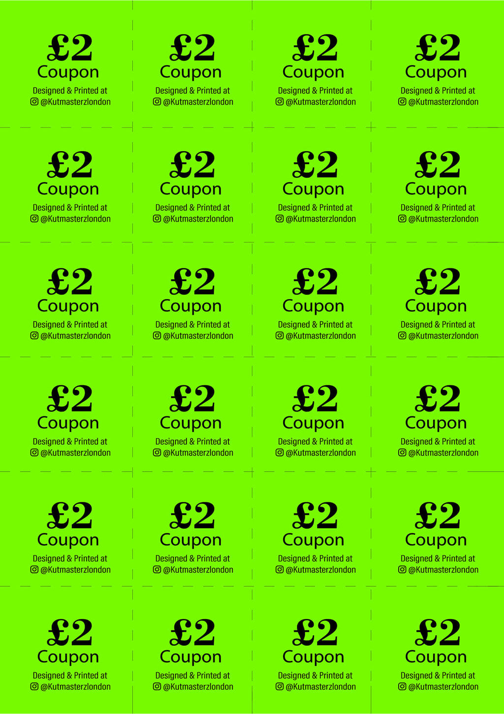 Small food & drinks Coupons customizable Neon print