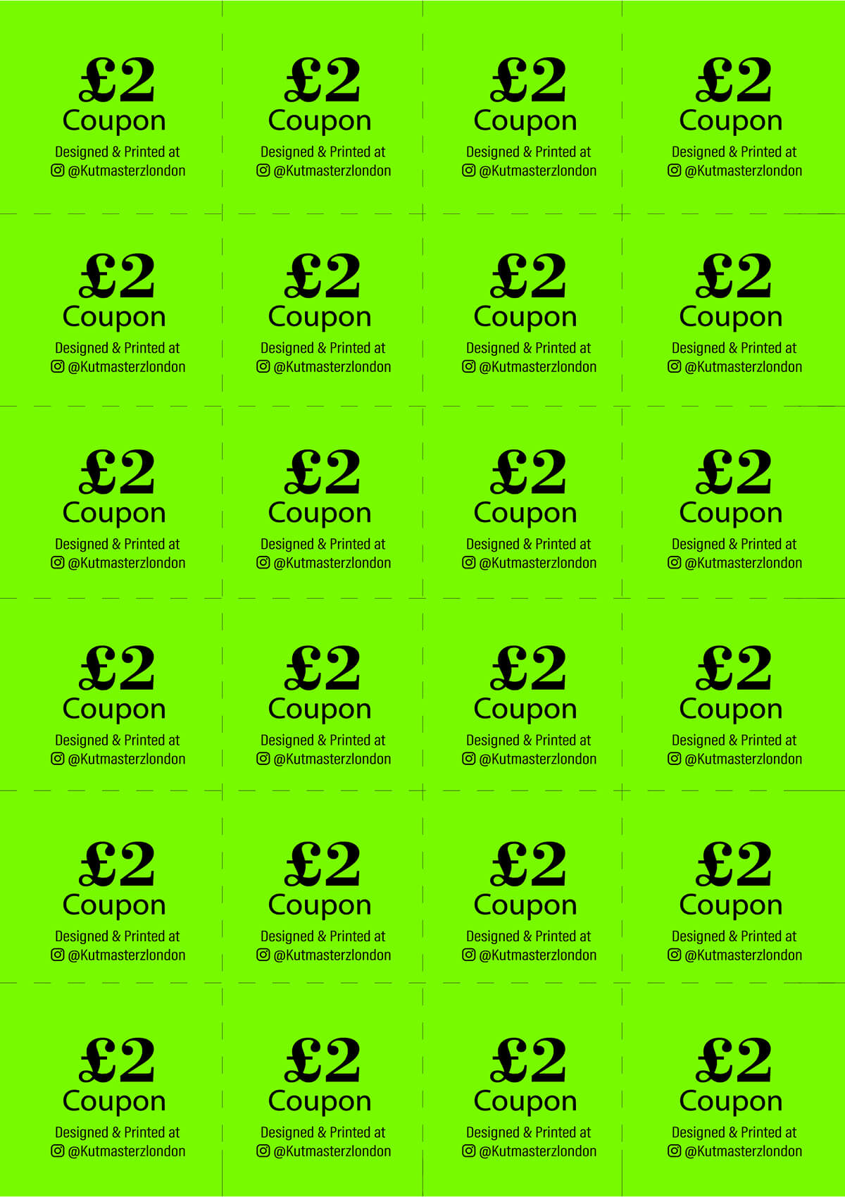Small food & drinks Coupons customizable Neon print