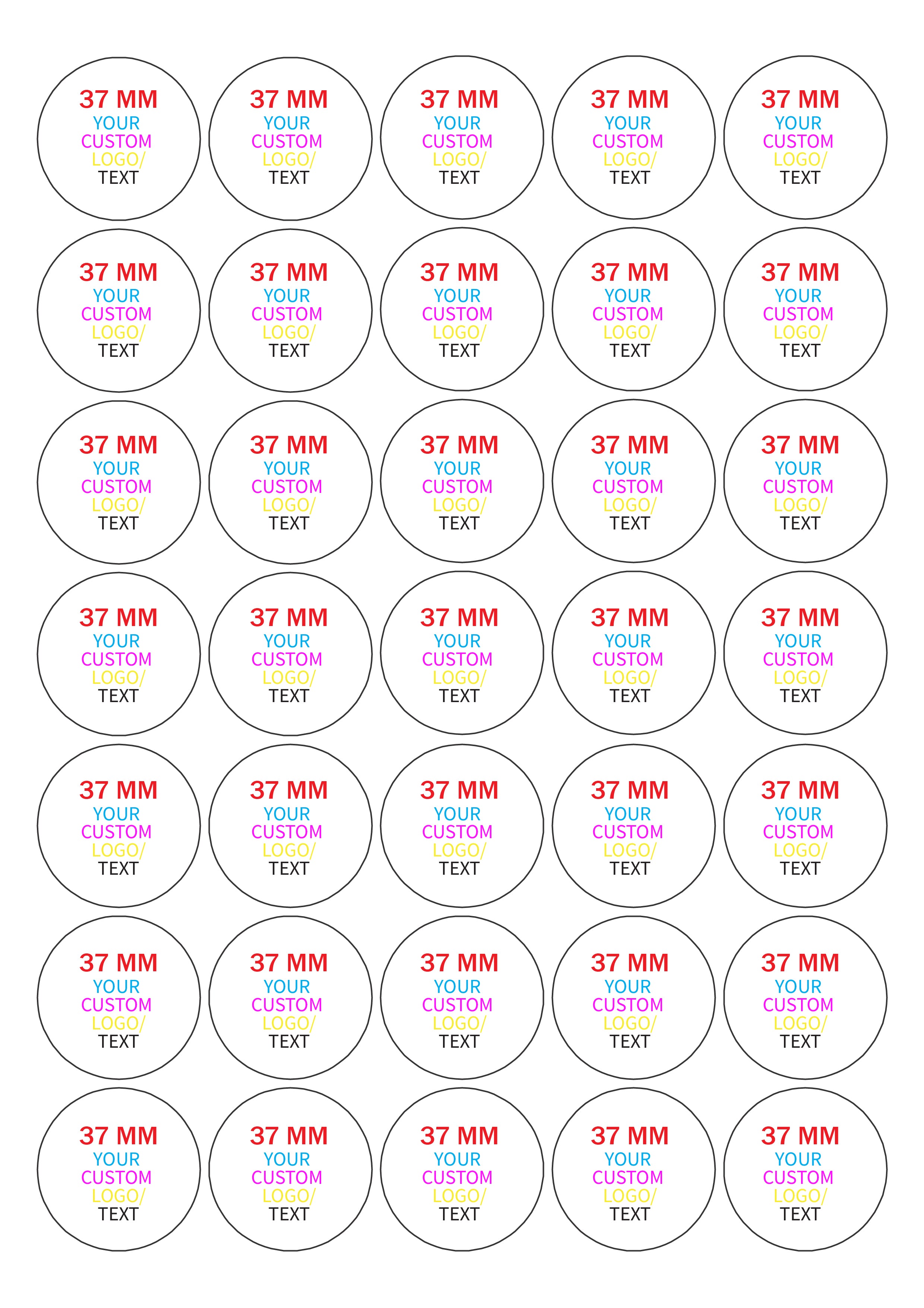 Circle shape Stickers A4  sheets.