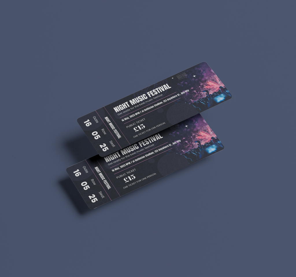 Personalised  Event Tickets, custom ticket printing, access control tickets